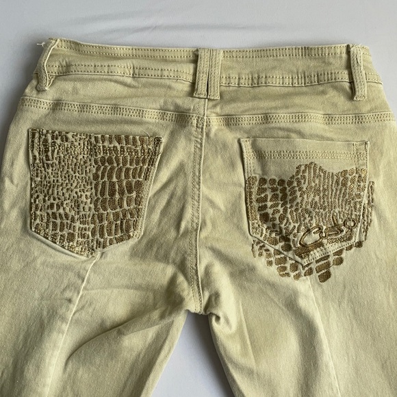 Custo Barcelona Pants - Skinny Cream Coloured Custo Pants Studded